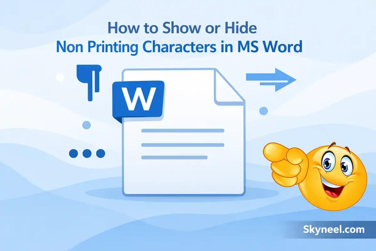 Non-printing characters in Word - Skyneel