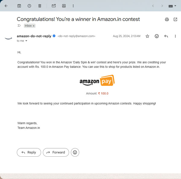 Amazon Quiz Reward/Prize Proof & Winners Gallery