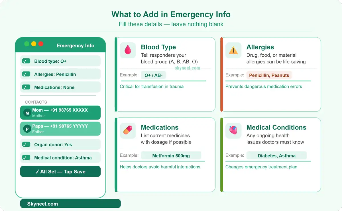 What emergency information to add to your smartphone