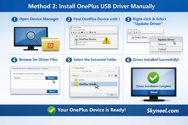 Install OnePlus USB driver Manually via Device Manager -Method 2